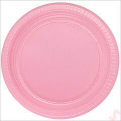 Plastik Tabak, 22cm x 24 Adet - Pembe