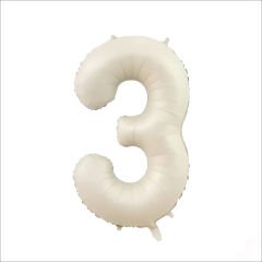 3 Yaş Rakam Krem Folyo Balon - 76 cm
