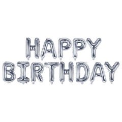 Happy Birthday Folyo Balon Seti, 40 cm - Gümüş