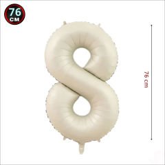 8 Yaş Rakam Krem Folyo Balon - 76 cm