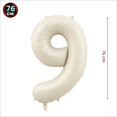 9 Yaş Rakam Krem Folyo Balon - 76 cm