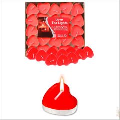 Kalp Tealight MuM, 25 Adet - Kırmızı