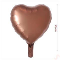 Kalp Folyo Balon, 45cm - Karamel