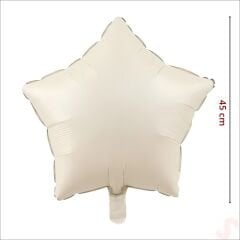Yıldız Folyo Balon, 45cm - Krem