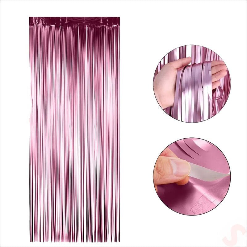 Kapı, Duvar ve Arka Fon Saçaklı Perde 1mt x 2mt - Pembe