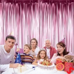 Kapı, Duvar ve Arka Fon Saçaklı Perde 1mt x 2mt - Pembe