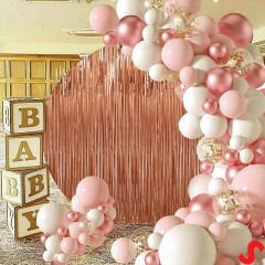 Kapı, Duvar ve Arka Fon Saçaklı Perde 1mt x 2mt - Rose Gold