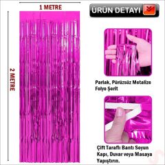 Kapı, Duvar ve Arka Fon Saçaklı Perde 1mt x 2mt - Fuşya