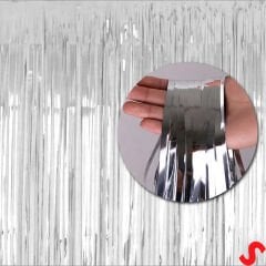 Kapı, Duvar ve Arka Fon Saçaklı Perde 1mt x 2mt - Gümüş