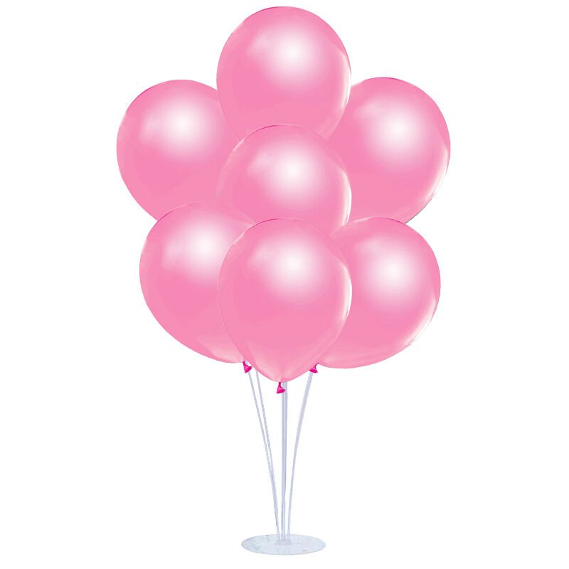 Balon Standlı, 7 Adet - Metalik Pembe Balon