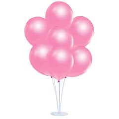 Balon Standlı, 7 Adet - Metalik Pembe Balon