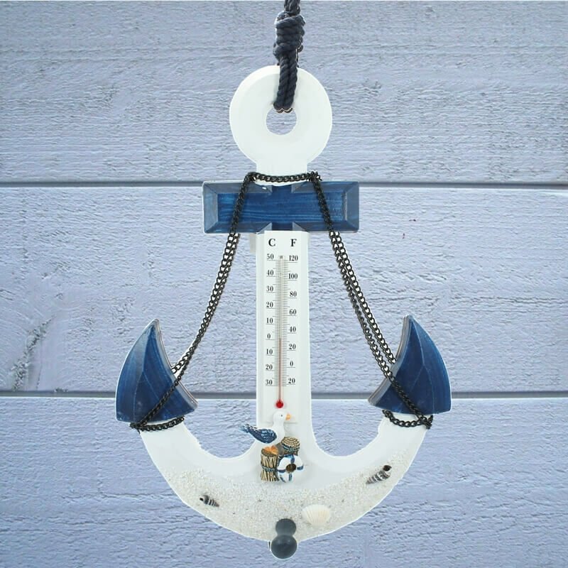Marin Dekoratif Çapa, Termometreli, 37 cm