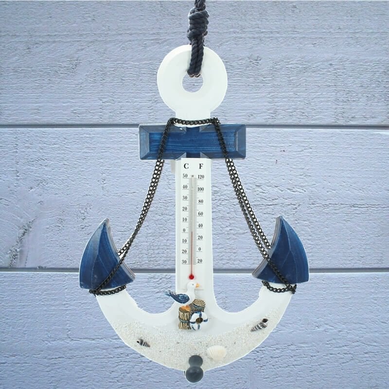Marin Dekoratif Çapa, Termometreli, 37 cm