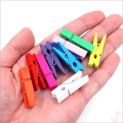 Dekoratif Ahşap SüS Mandalı, 3 cm x 25 Adet - Çok Renkli