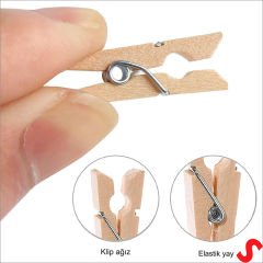 Dekoratif Ahşap SüS Mandalı, 3 cm x 25 Adet - Natürel