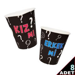 Cinsiyet Belirleme Partisi Karton Bardak - 8 Adet