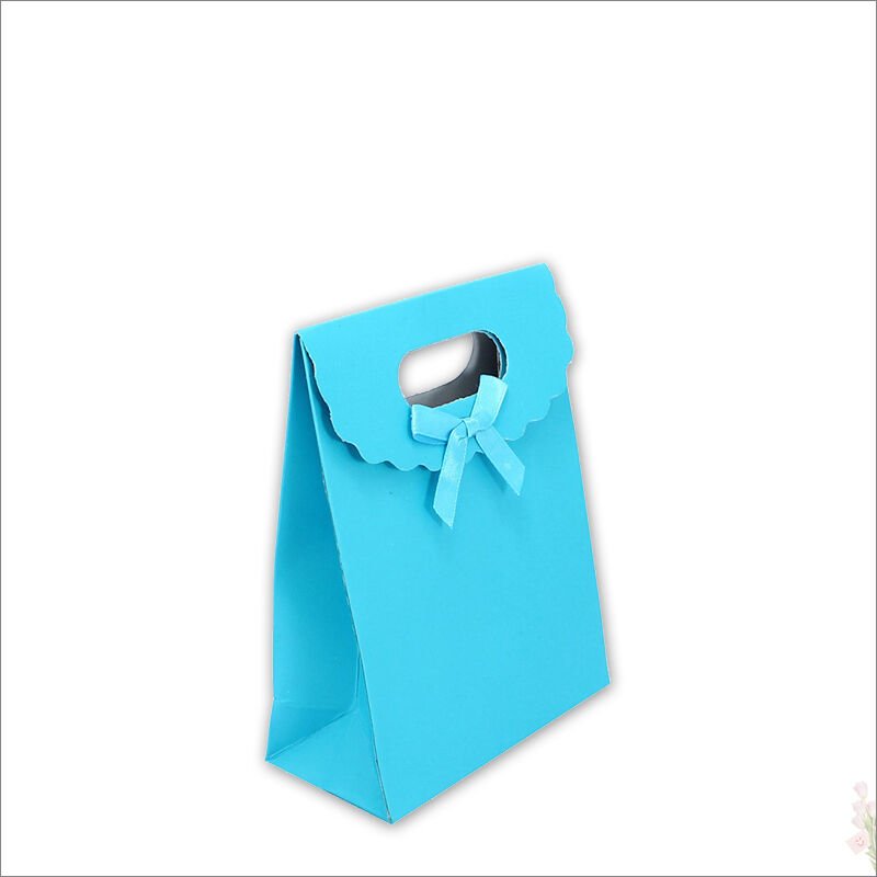 El Geçmeli Karton Çanta 16 x 12 x 6 cm, Mavi - 1 Adet