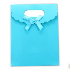 El Geçmeli Karton Çanta 16 x 12 x 6 cm, Mavi - 1 Adet