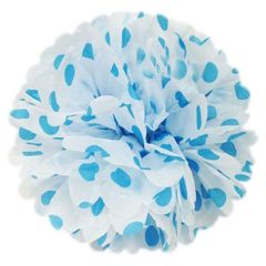 Puanlı Kağıt Ponpon Çiçek Süs -  25,00 cm