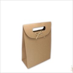 El Geçmeli Kraft Karton Çanta 16 x 12 x 6 cm - 12 Adet