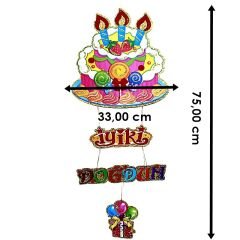 İyiki Doğdun Pastalı 3 Boyutlu Kağıt Süs - 75,00 cm