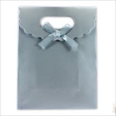 El Geçmeli Karton Çanta 38 x 27 x 15 cm, Mat Gümüş - 12 Adet