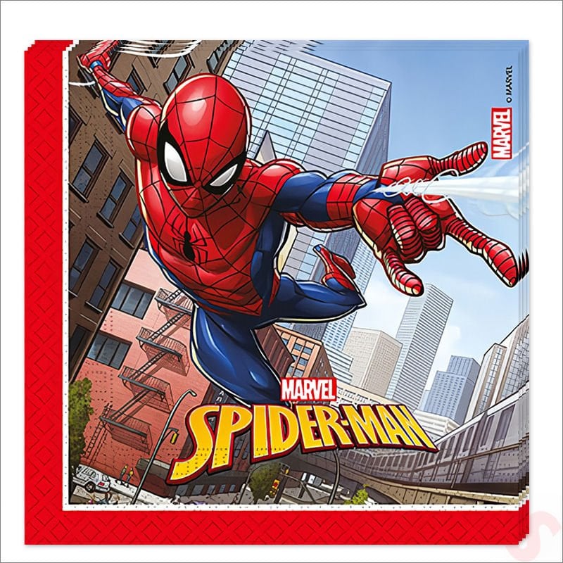 Spiderman Crime Fighter Peçete, 33cm x 33cm - 20 Adet