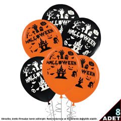 Halloween Cadılar Bayramı Balon, 30cm x 8 Adet