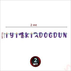 Pırıltılı Deniz Kızı İyiki Doğdun Banner, 2 mt