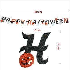 Happy Halloween Figürlü Eva Banner, 11cm x 160cm
