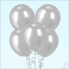 Mirror Ayna Krom Balon, 30cm x 5 Adet - Gümüş