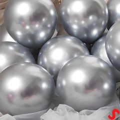 Mirror Ayna Krom Balon, 30cm x 5 Adet - Gümüş