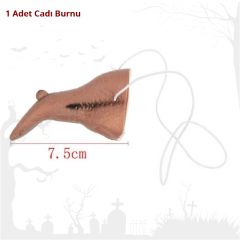 Halloween Cadı Burnu, Şapka, Tırnak, Çene ve Diş Seti
