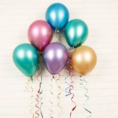 Metalik Parlak Krom Balon, 5 Adet - Çok Renkli