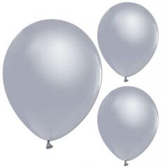 Balon Standlı, 7 Adet - Metalik Gümüş Balon