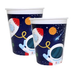 Kozmik Galaksi Uzay Temalı Karton Bardak - 8 Adet