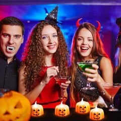 Halloween Bal Kabağı Led MuM, 5cm x 1 Adet