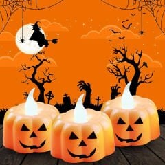 Halloween Bal Kabağı Led MuM, 5cm x 1 Adet