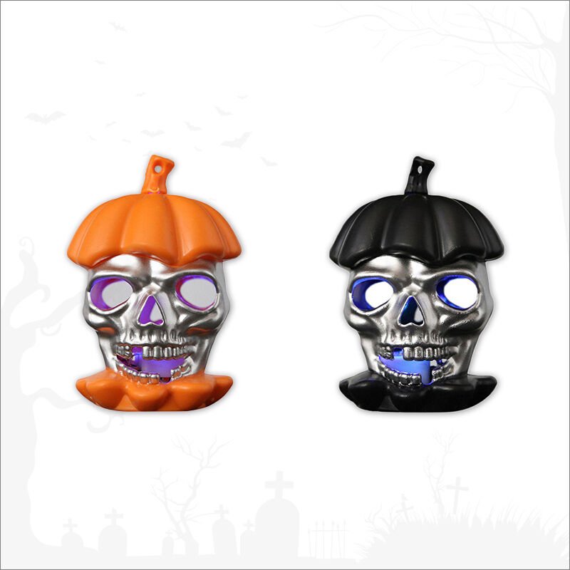 Halloween Led Işıklı 9cm x 6,5cm Pilli Kuru Kafa, 1 Adet