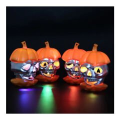 Halloween Led Işıklı 9cm x 6,5cm Pilli Kuru Kafa, 1 Adet