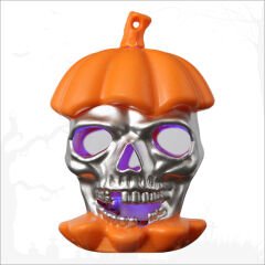 Halloween Led Işıklı 9cm x 6,5cm Pilli Kuru Kafa, 1 Adet