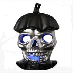 Halloween Led Işıklı 9cm x 6,5cm Pilli Kuru Kafa, 1 Adet