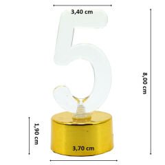 Led Işıklı Pleksi Rakam, Çok Renkli Işık, Altın