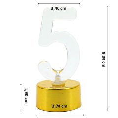 Led Işıklı Pleksi Rakam, Çok Renkli Işık, Altın