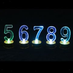 Led Işıklı Pleksi Rakam, Çok Renkli Işık, Altın