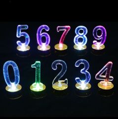 Led Işıklı Pleksi Rakam, Çok Renkli Işık, Altın