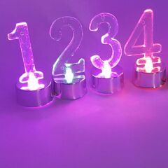 Led Işıklı Pleksi Rakam, Çok Renkli Işık, Gümüş