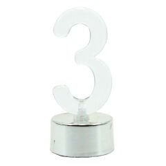 Led Işıklı Pleksi Rakam, Çok Renkli Işık, Gümüş