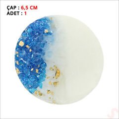Mavi Taşlı 6,50 cm Epoksi Magnet - 1 Adet