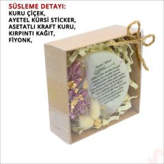 Kutulu ve SüSLü Pembe Taşlı 6,50 cm Epoksi Magnet - 1 Adet